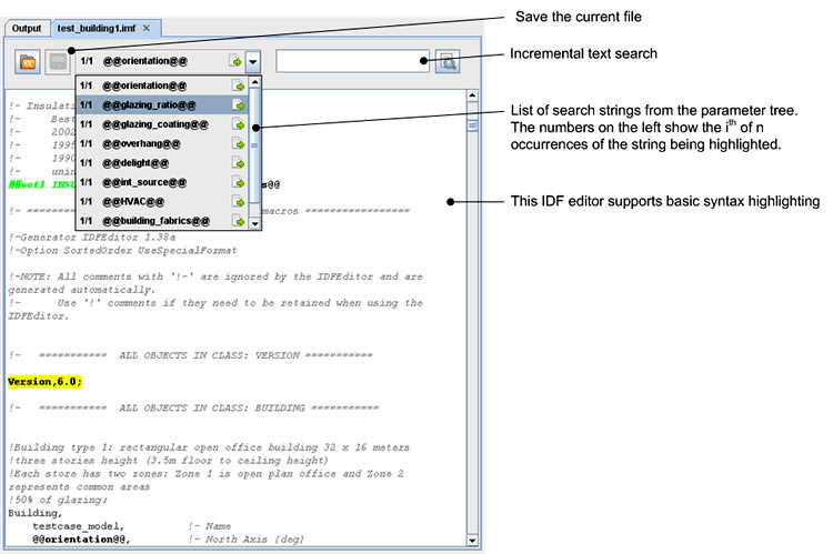 Figure 5: IDF editor