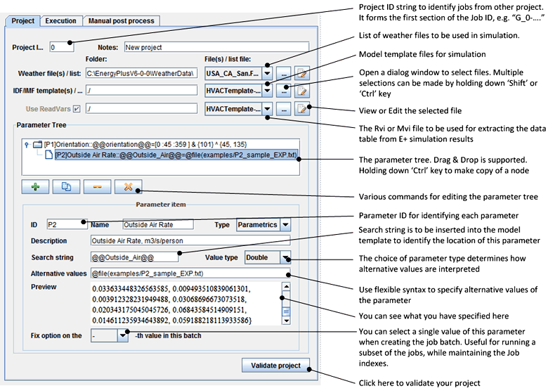Figure 4: The Project Tab