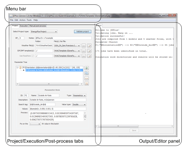 Figure 2: jEPlus v1.3 GUI