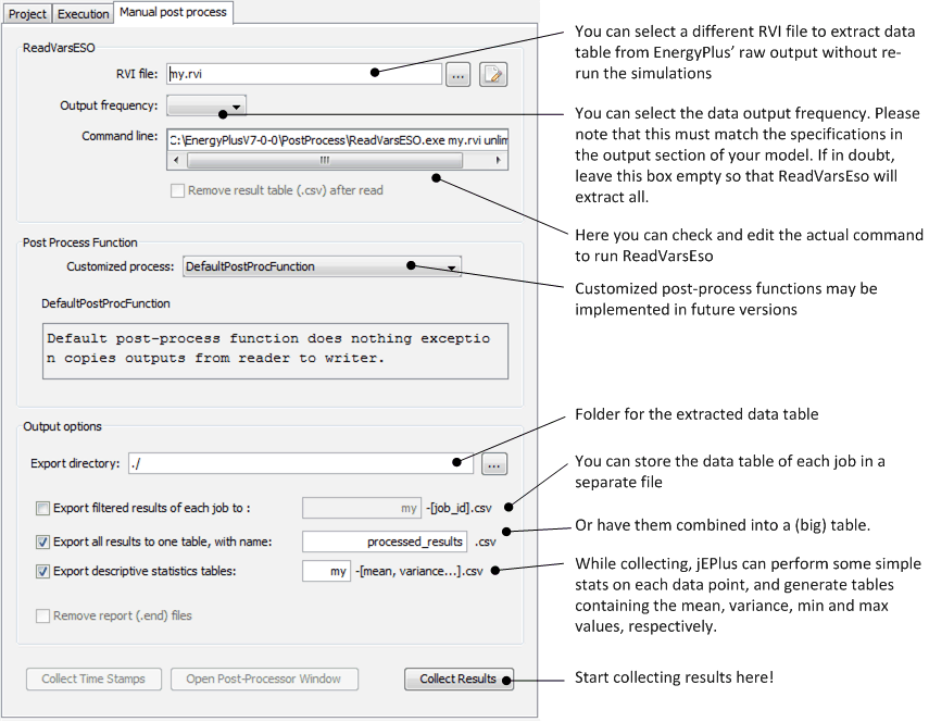 Figure 11: The Post-process Tab